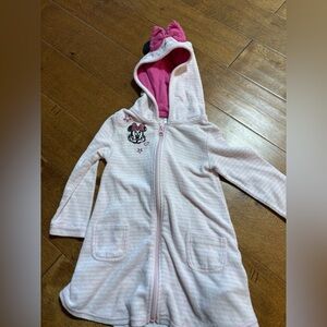 Disney cover up size 3t pink white zip up hooded